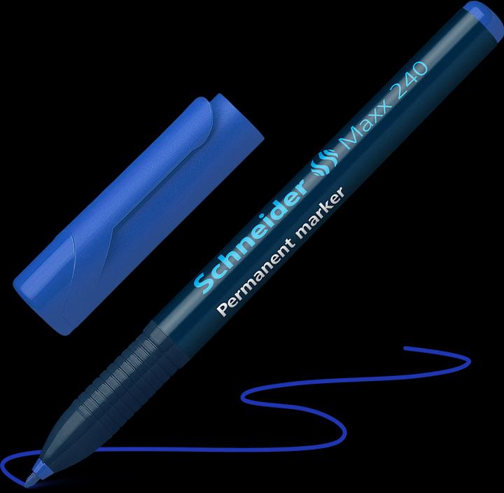 Produktbild Schneider Permanentmarker Maxx 240 Strichstärke: 1-2 mm Schreibfarbe: blau (Blau, 2 mm, 10 x)