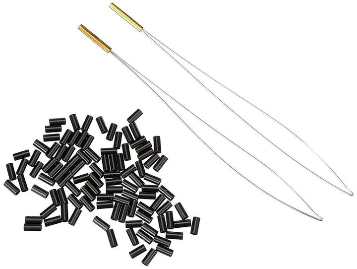 Balmain Micro Rings 100 pcs. black incl. 2 threaders (Black)