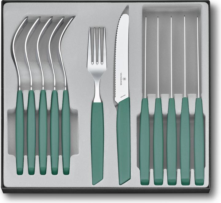 Actual product image Victorinox Swiss Modern, table set (tomato knife), 12pcs, 11cm, wavy, sage (12 Piece, Knife)