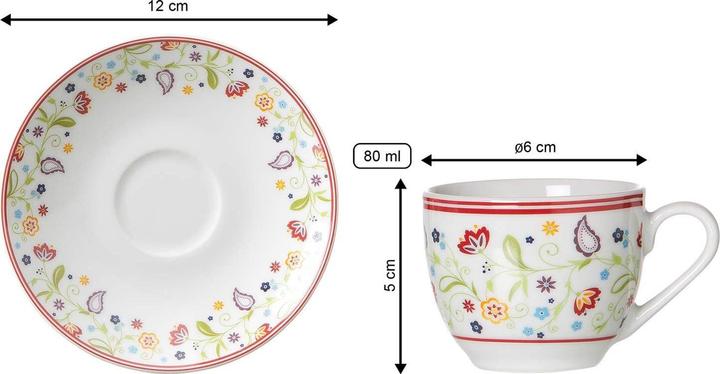 Actual product image Ritzenhoff & Breker Espressotassen mit Untertassen Shanti (80 ml, 12 x)