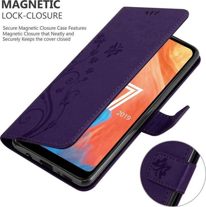 Productafbeelding Cadorabo Boekhoesje met bloem voor Huawei Y7 2019 / Y7 PRIME 2019 (Huawei Y7 (2019), Huawei Y7 Prime (2019))
