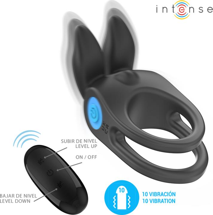 Image du produit Intense Sam Vibrator Doppel-Penisring 10 Vibrationen Schwarz