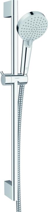 hansgrohe Vernis Blend Duschset 100 Vario wassersparend mit Duschstange Crometta 65 cm (2 Strahlarten, 9.70 l/min)