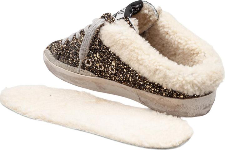 Actual product image Golden Goose sneakers super star in glitter color black/gold (38)