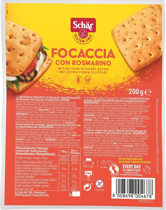 Immagine prodotto Schär Focaccia senza glutine al rosmarino (200 g)