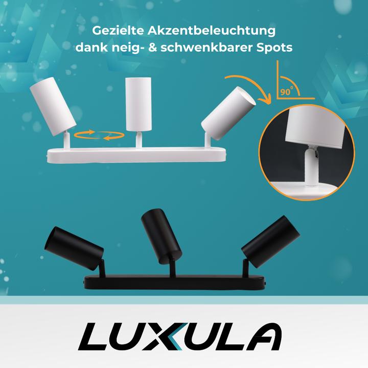 Produktbild Luxula Schwenkbarer LED Aufbauspot, 3-flammig, schwarz (GU10)