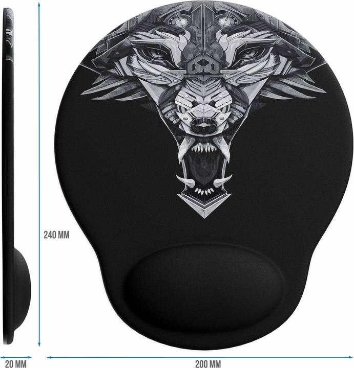 Produktbild Titanwolf Gaming Mauspad mit Handgelenkauflage, Office Gel Mausmatte mit Handgelenkpolster, schwarz