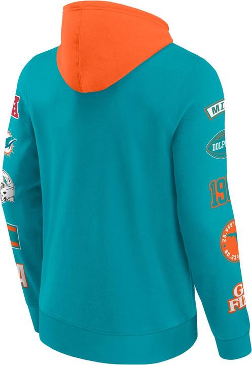Immagine prodotto Fanatics Felpa con cappuccio Miami Dolphins NFL con stampa sulle maniche - XXL (XXL)