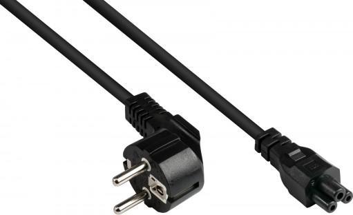 Produktbild Good Connections Netzkabel Schutzkontakt-Stecker Typ E+F (CEE 7/7, gewinkelt) an C5 (gerade) für Notebook, schwarz, 0 (1.80 m, CEE 7/7)
