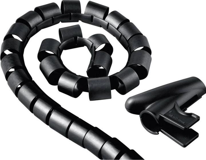 Actual product image Hama Flexible spiral cable conduit, universal, 20 mm, 2.5 m, black (Cable spiral hose, 250 cm)