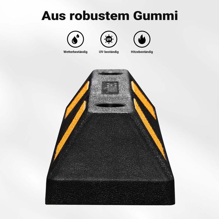 Produktbild Wiltec Radstopper 55x15x10cm 2x Einparkhilfe Gummi Anfahrschutz Parkhilfe Garage