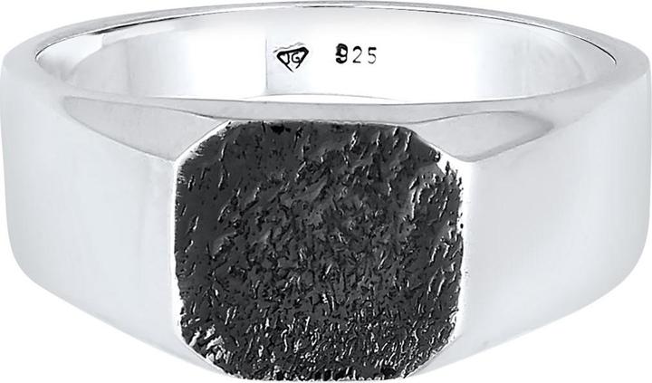 Produktbild Kuzzoi Ring Basic Siegelring Herren Quadrat Matt 925 Silber (64, 925 Silber)