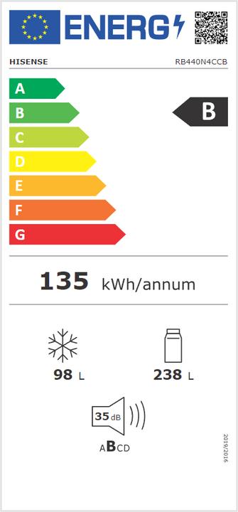 Energy Label Hisense RB440N4CCB (300 l)