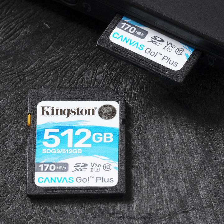 Image du produit Kingston Canvas Go! Plus (512 Go, SDXC, U3, UHS-I)