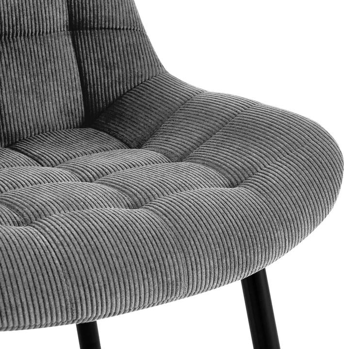 Image du produit CLP Chaise de salle à manger Sardna revêtement velours côtelé rembourré avec dossier
