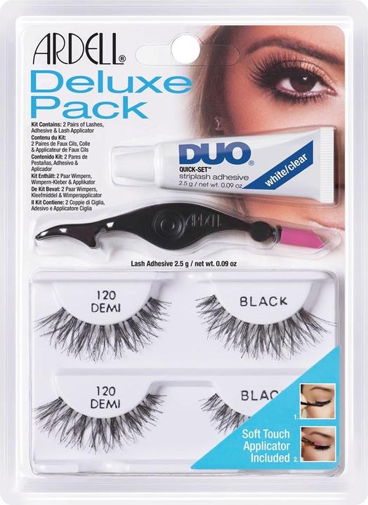 Produktbild Ardell Wimpern Deluxe Pack 2 Pairs Of Lashes Nr. 120 + Adhesive + Lash Applicator / 4 Stk. (Künstliche Wimpern)