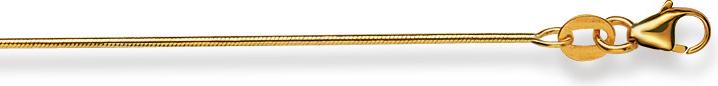 Natsumi Schmuck Halskette Gelbgold 18K/750 Schlange 0.9mm (750/18 K Gelbgold, 38 cm)
