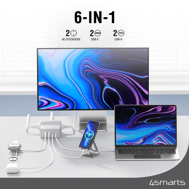 Actual product image 4smarts USB-C/A power strip Desk (65 W)