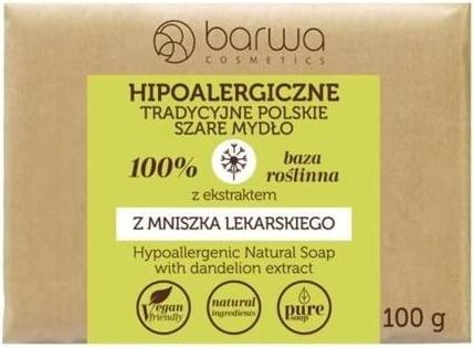 Actual product image Barwa Hue - Hypoallergenic traditional Polish dandelion grey soap - 100ML (Hard soap, 100 ml)