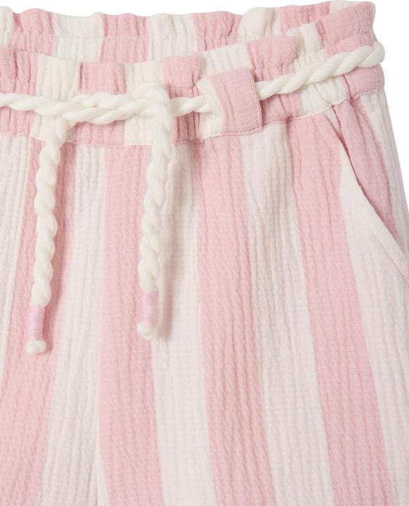 Actual product image Vertbaudet Mädchen Musselin-Shorts mit breiten Streifen und Bindegürtel (128)