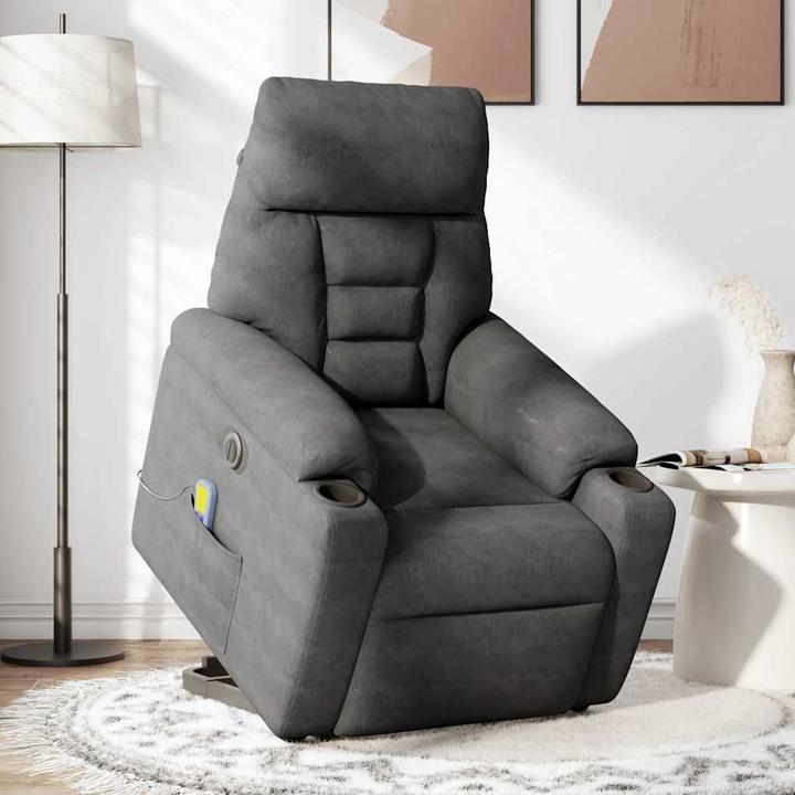Produktbild VidaXL Massagesessel Aufstehhilfe Elektrisch Dunkelgrau Relaxsessel