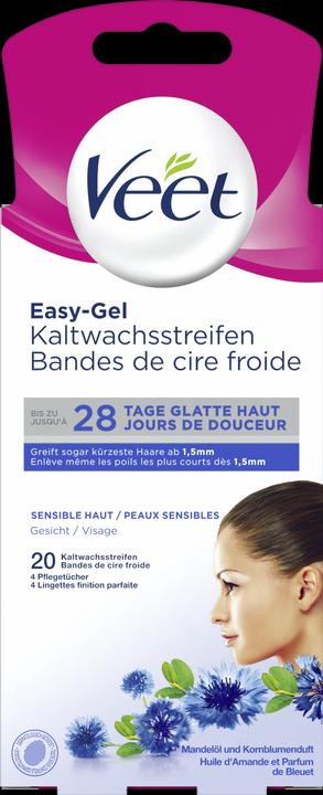 Veet Kaltwachsstreifen sensitive Haut Gesicht (20 x, 29 g)