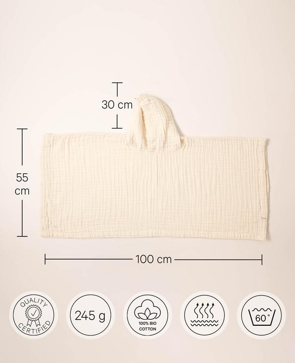 Image du produit Esmée Peignoir de bain enfant, poncho (86, 92)