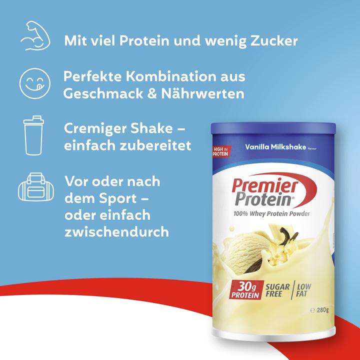 Produktbild Premier Protein PremierProteinWheyVanillaPowder280g (Vanille, 1 Stk., 280 g)