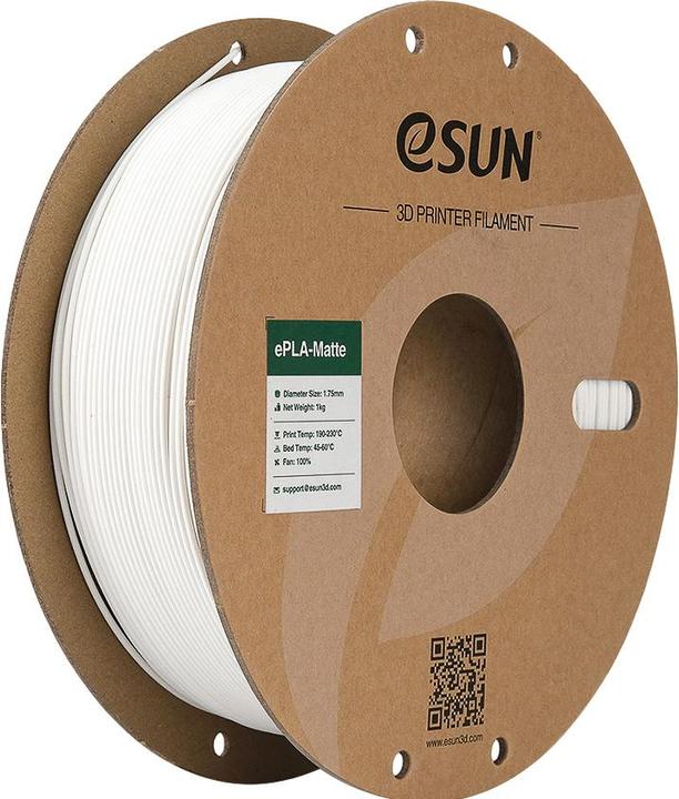 Actual product image eSUN ePLA Mat Milky White Filament 1.75mm 1Kg (PLA, 1.75 mm, 1000 g, White)