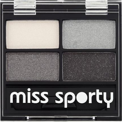 Miss Sporty Miss Sports - Studio Colour Quattro Eye Shadow Quadruple Eyeshadow 404 Real Smoky/Smokyack 5G (Smoky Black, 404 Real Smoky)