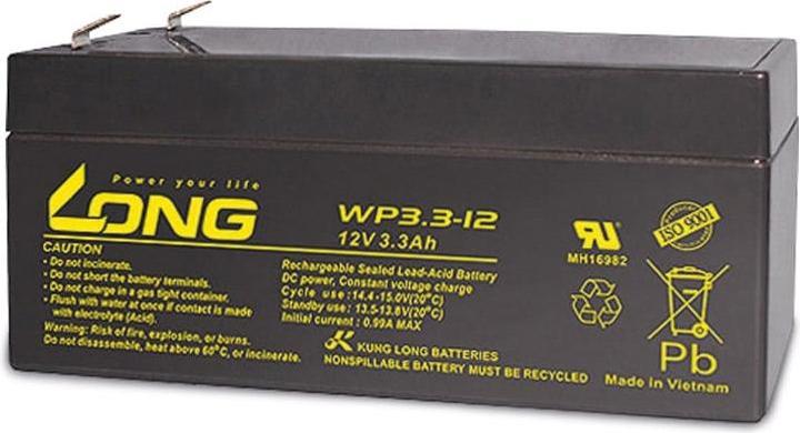 Produktbild Kung Long Blei-Akkumulator WP3.3-12, 12 V-/3,3 Ah (12 V, 3.30 Ah)