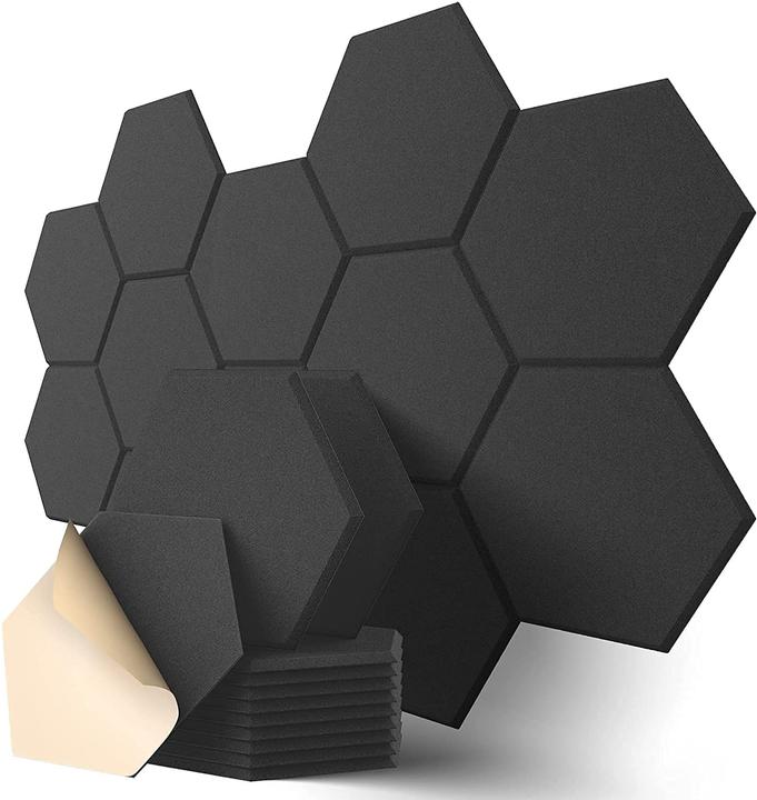 Kuchoow Panneaux acoustiques autocollants, noir, 12 pcs. (12 pcs)