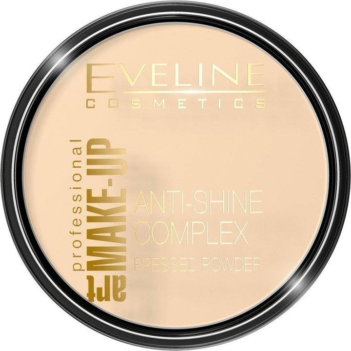 Actual product image Eveline Art Make-Up Anti-Shine Complex Pressed Powder Mattifying Mineral Powder With Silk 30 Ivory (30 Ivory)