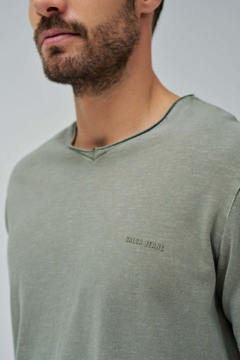 Produktbild Salsa Jeans T-Shirt T-Shirt V Neck Raw Edge Slim Fit (M)