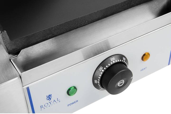 Produktbild Royal Catering Kontaktgrill glatt 1.800 W Gastro Panini Toaster Elektro Grillplatte Edelstahl