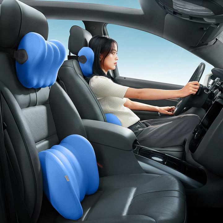 Actual product image Baseus Jedwabna lędźwiowa poduszka samochodowa ComfortRide Series (niebieski)