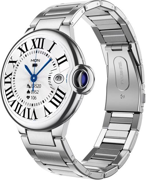 Actual product image EKO Connected Watch 5.0 with microphone and steel wristband with folding clasp