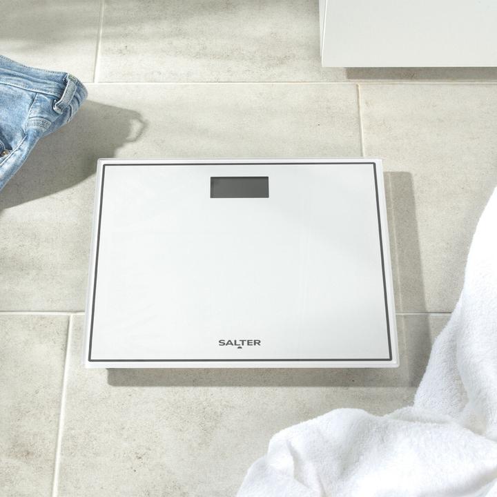 Produktbild Salter 9207 WH3R Compact Glass Electronic Bathroom Scale - Baltas (150 kg)