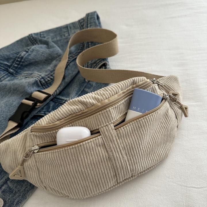 Actual product image Only-Bags.Store Schicke Cord-Crossbody-Slingtasche - vielseitig und bequem, perfekt zum Einkaufen, Spazierengehen