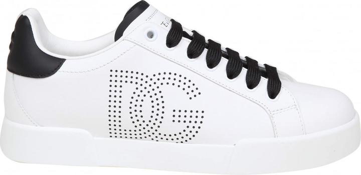 Dolce & Gabbana portofino light sneakers in black and white leather