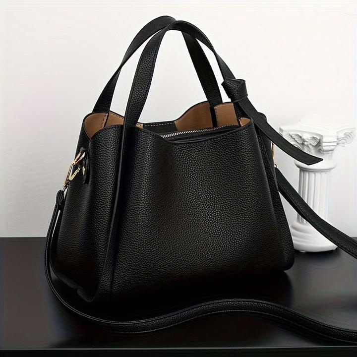 Only-Bags.Store Chic Solid Color Bucket Bag - Vielseitige Crossbody & Schulter Handtasche mit verstellbarem Riemen