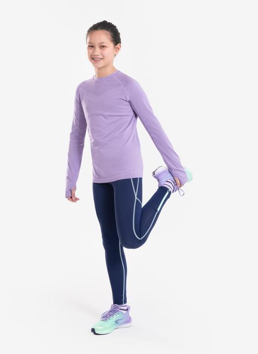 Image du produit Kiprun Cuissard long enfant zippé - Dry+ 900 bleu foncé/vert