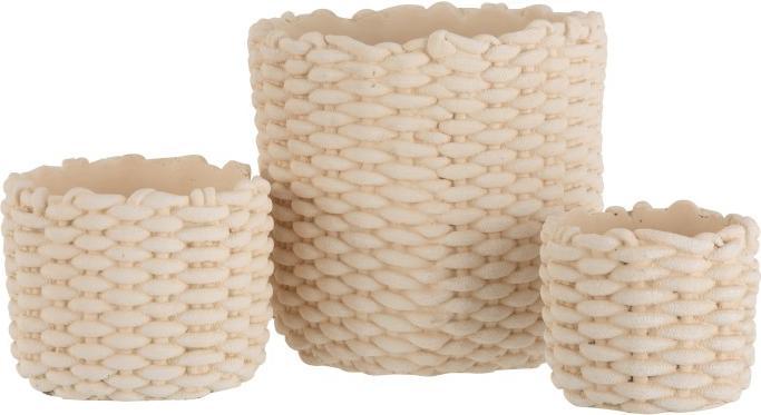 Actual product image J-Line Flower pot Simeon 28.5 cm - Ecru (30.50 cm)