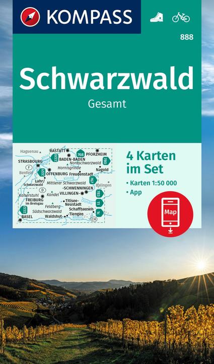 Produktbild KOMPASS Wanderkarte 888 Schwarzwald Ges