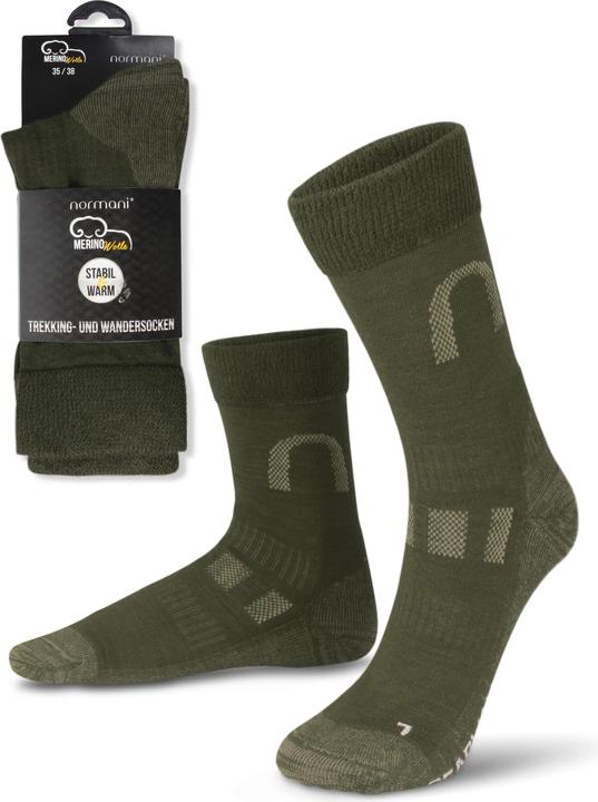 Produktbild Normani 2 Paar Merinowollsocken Wander- und Trekkingsocken Melton (2er Pack, 39 - 42)