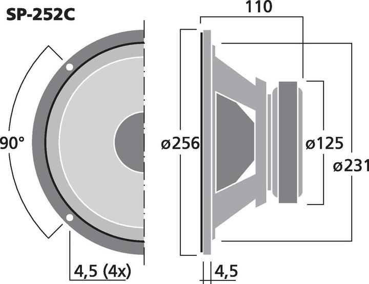 Produktbild Monacor Car-Hi-Fi-Tiefmitteltöner (200 W, 25 cm)