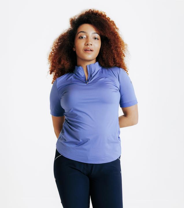 Fouganza Reit-Poloshirt kurzarm Damen blau