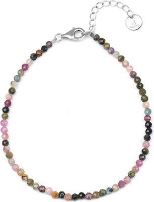 Agato Mineral Bracelet With Colored Tourmaline Beads Pol-B09/21l