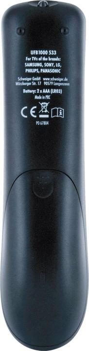 Produktbild Schwaiger 8 Tasten, 2x AAA (Universal Fernbedienung, Infrarot)