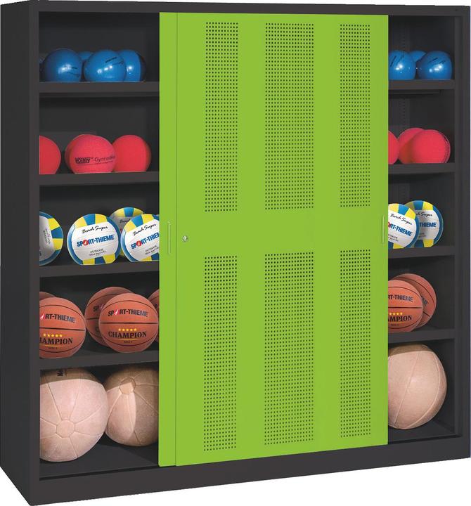 Actual product image C+P Ball cabinet (HxWxD: 195x160x50 cm, with perforated sliding doors, type 4)